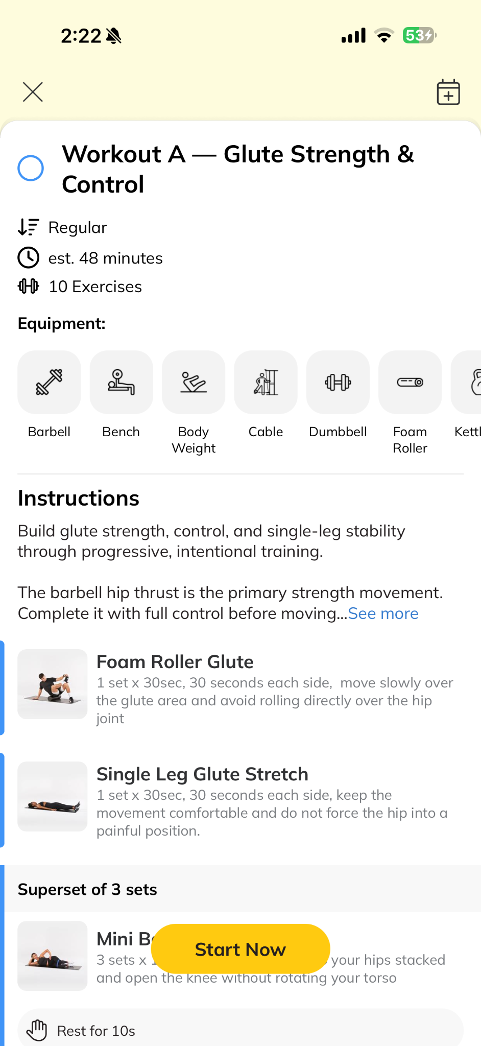 Real GabaFit workout with exercise instructions and equipment